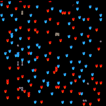 A burning black void, containing the ruins of a castle.