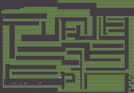 A stone and grass labrynth.