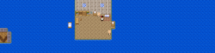 A bedroom in the middle of an ocean containing a singular man and two disembodied hands.